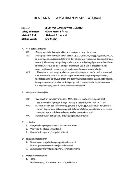 Contoh Rpp Akuntansi Kls X