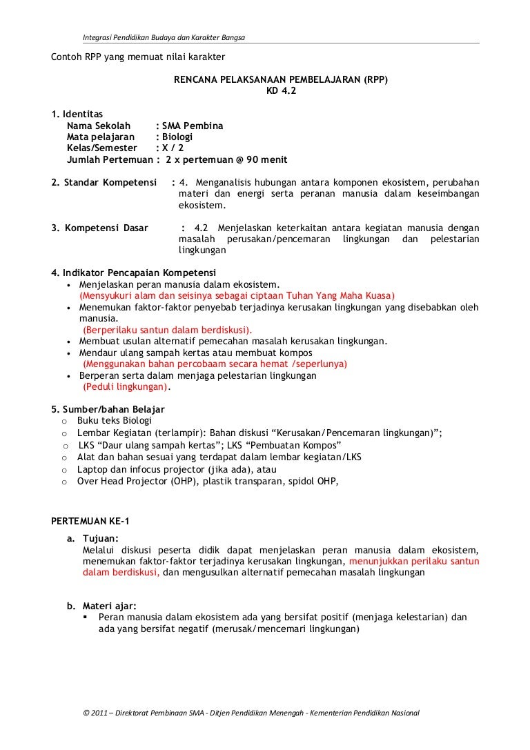 Contoh Rpp Pendikar