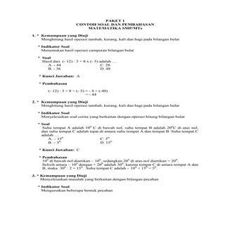 Contoh soal dan pembahasan matemati...