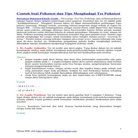 Contoh soal psikotest dan tips menghadapi tes psikotest