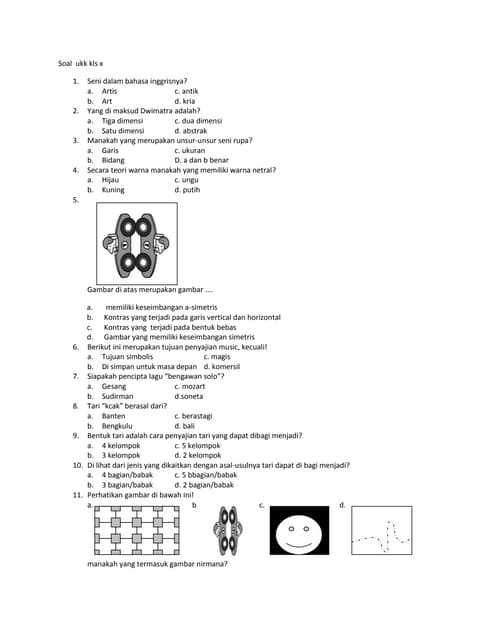 Mengasah Kreativitas dan Pemahaman: Contoh Soal Seni Budaya Kelas X Semester 2