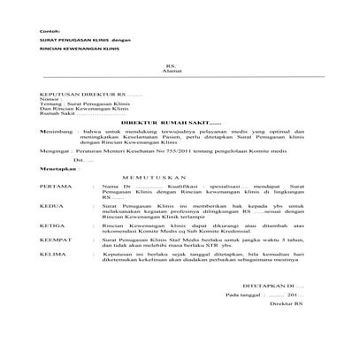 Contoh spk dan rkk serta rekomedasi k omite medis