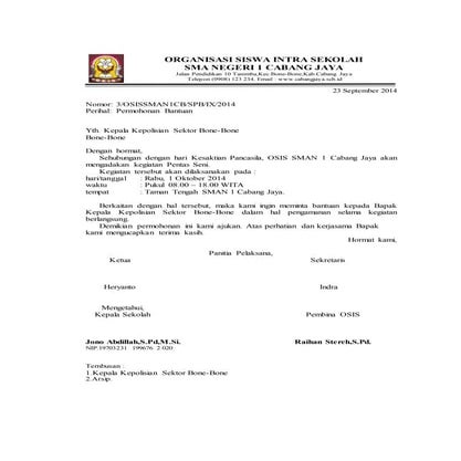 Contoh surat dinas tentang permohonan bantuan keamanan