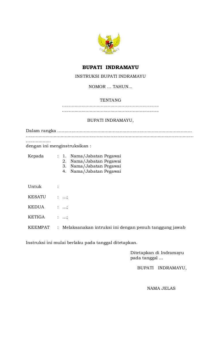 Contoh Surat Instruksi Bupati