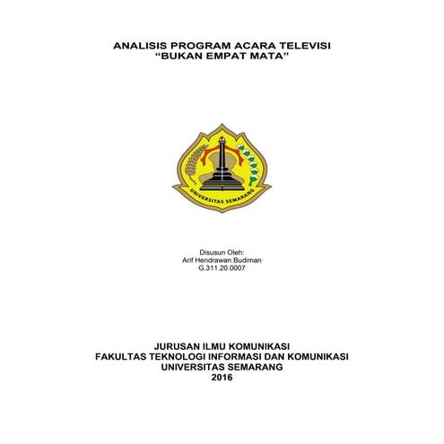 Contoh format tugas menganalisa program | DOC