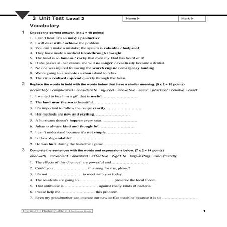 Unit 2 - Test 3 | DOC