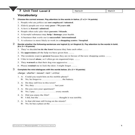 BACH UNIT 7 - TEST 2 | DOC
