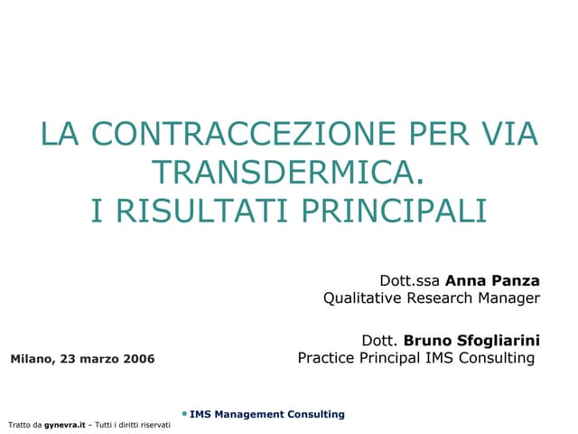 Contraccezione transdermica