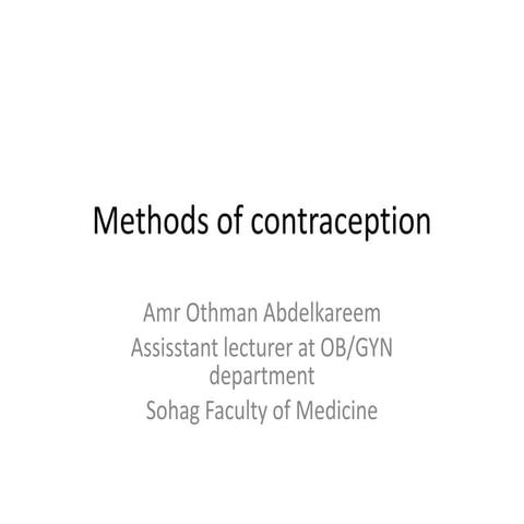 Overview of contraceptive methods table uptodate | PDF