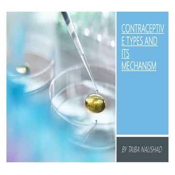 Contraceptive types and its mechanism