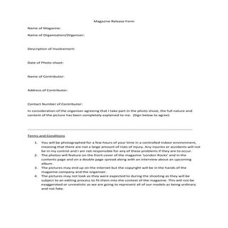 Model Contract Form