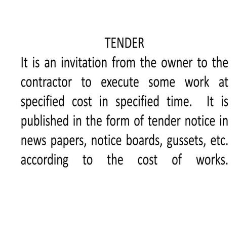 Estimation and Costing - Contracts