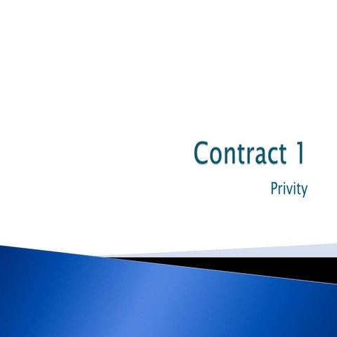 Contract 1 Privity Pptx