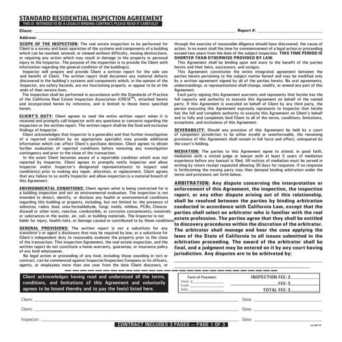 Sample inspection agreement | PDF