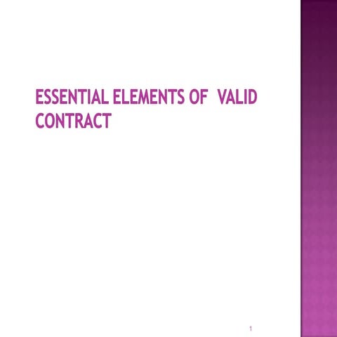 Contract act   essentials of contract