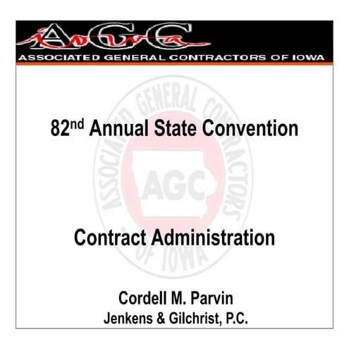 Contract administration iowa AGC