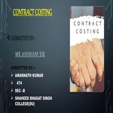 Contract costing, BCOM (HONS)