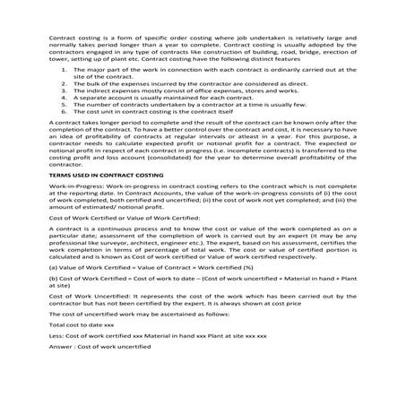 Contract costing | PPTX