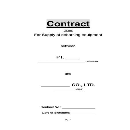 Contract For Supply of debarking equipment_CLEAN DRAFT.doc