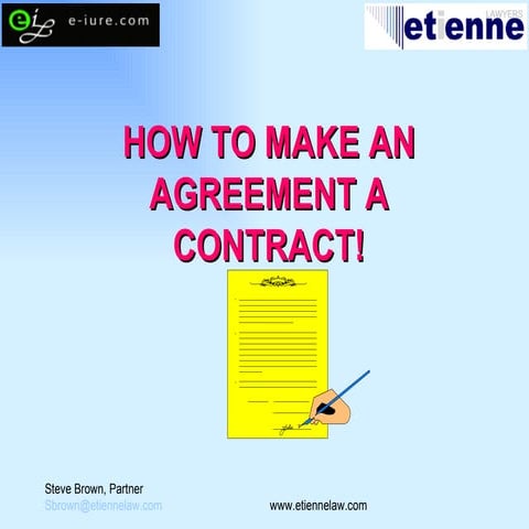 Contract   How To Make An Agreement A Contract Etienne Lawyers