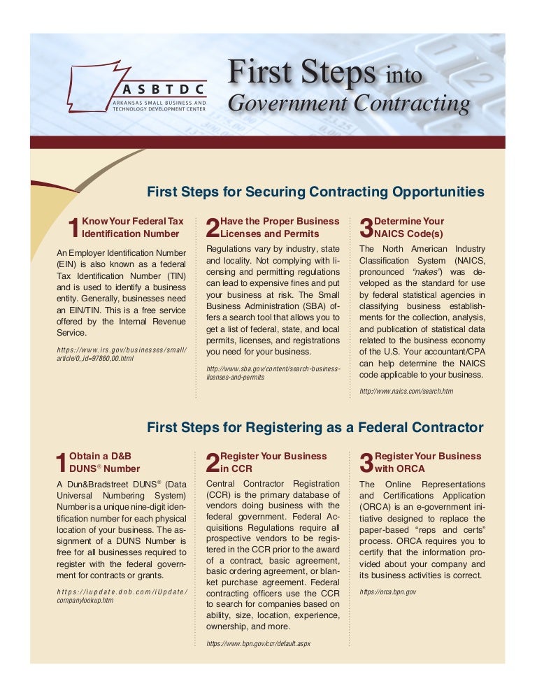 First Steps to Get Started in Government Contracting
