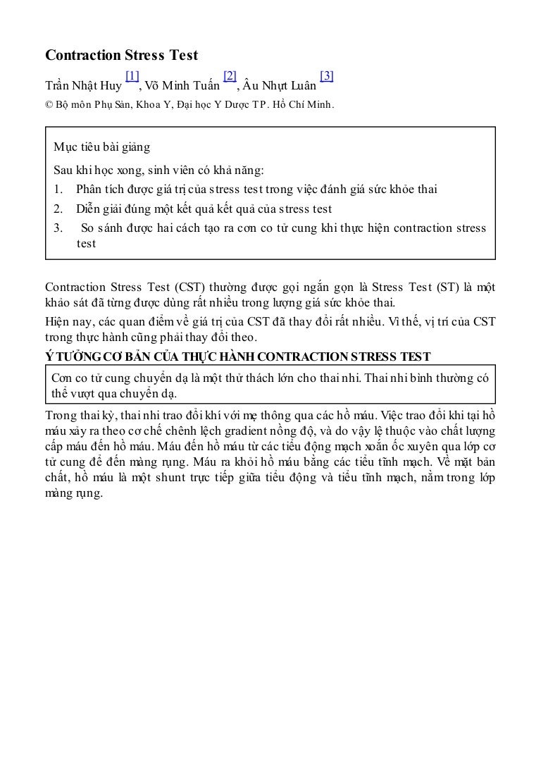 CONTRACTION STRESS TEST