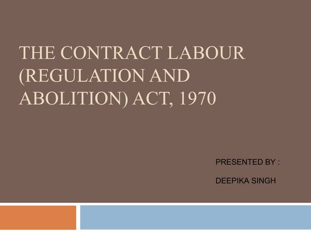 Contract labour act 1970