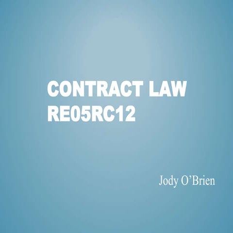 Contract Law - RE05RC01