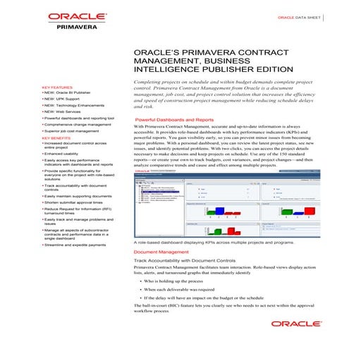 Oracle Primavera: Contract Management