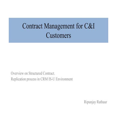 Contract management for c&i customers