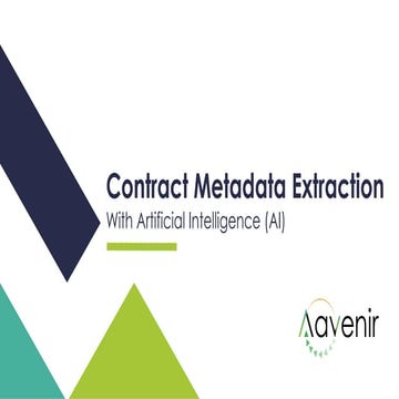 Contract Metadata Extraction with Artificial Intelligence (AI)