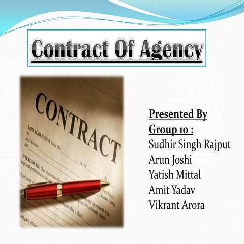 Contract of agency