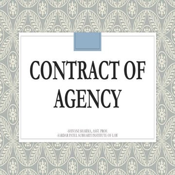 Contract of agency