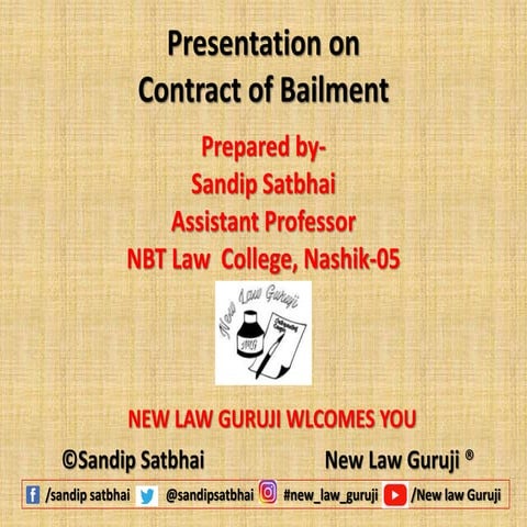 Contract of Bailment