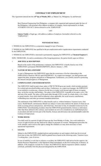 Contract of employment