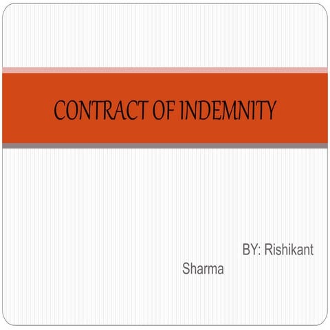 Contract of indemnity