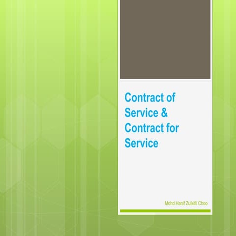 Contract of Service & Contract for Service