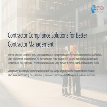 Contractor Compliance Solutions for Better Contractor Management | PPTX