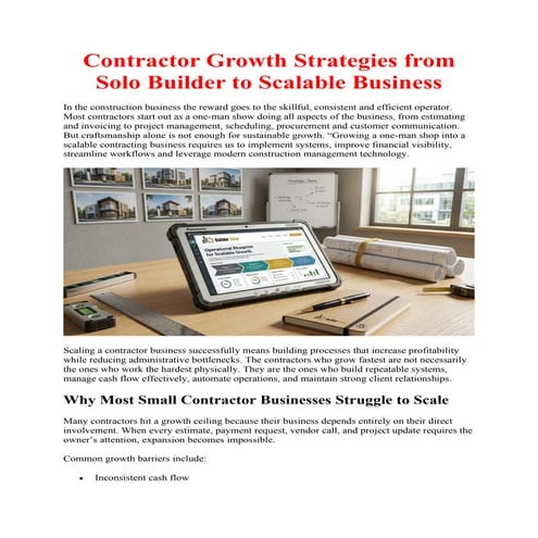 Contractor Growth Strategies: From Solo Builder to Scalable ...