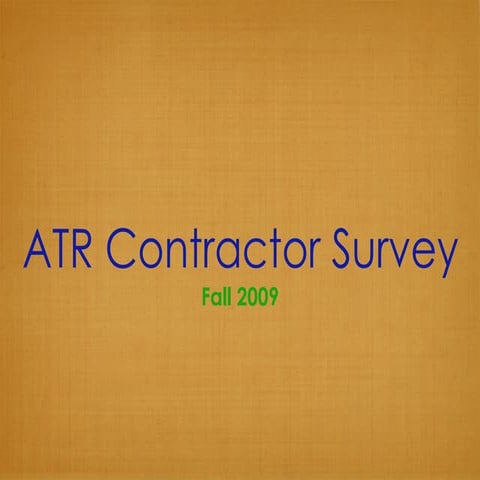 Contractor Survey Fall 2009