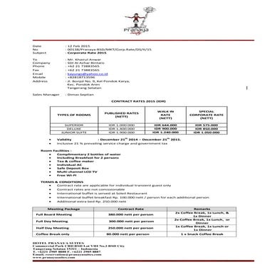 Contract rate sdi al azhar bintaro 2015