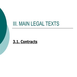 Contracts. Types and characteristics
