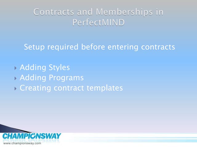 The CWAY Miami - Contracts