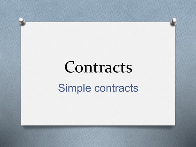 elements of Contracts 