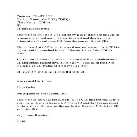 Contracts TEMPLATEMethod Name  GetCDByCDID()Class Name  CDList.docx