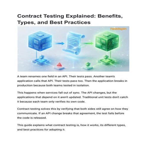 Contract Testing Explained_ Benefits, Types, and Best Practices | PDF