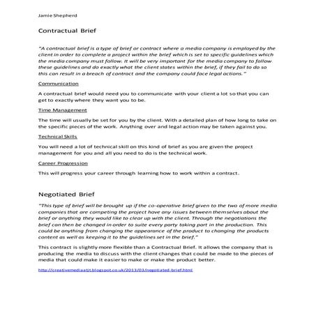 Contractual brief