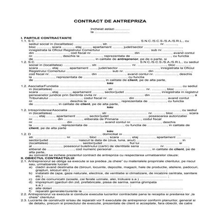 Contractul de antrepriza