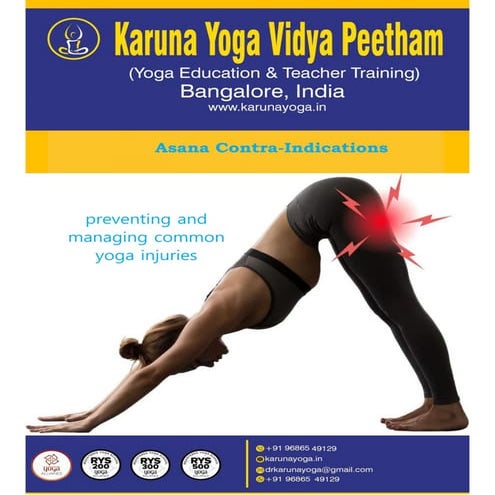 Contraindication of Asana Manual - hatha yoga teacher training