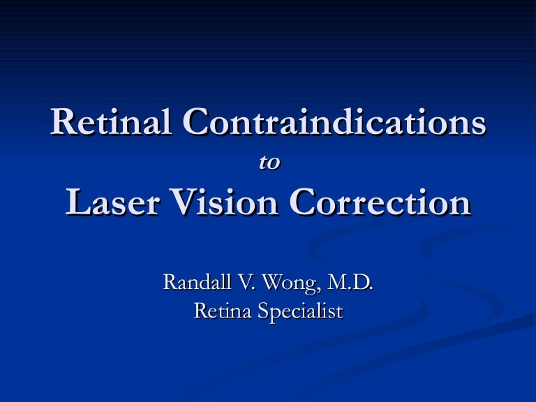 Contraindications To Laser Vision Correction